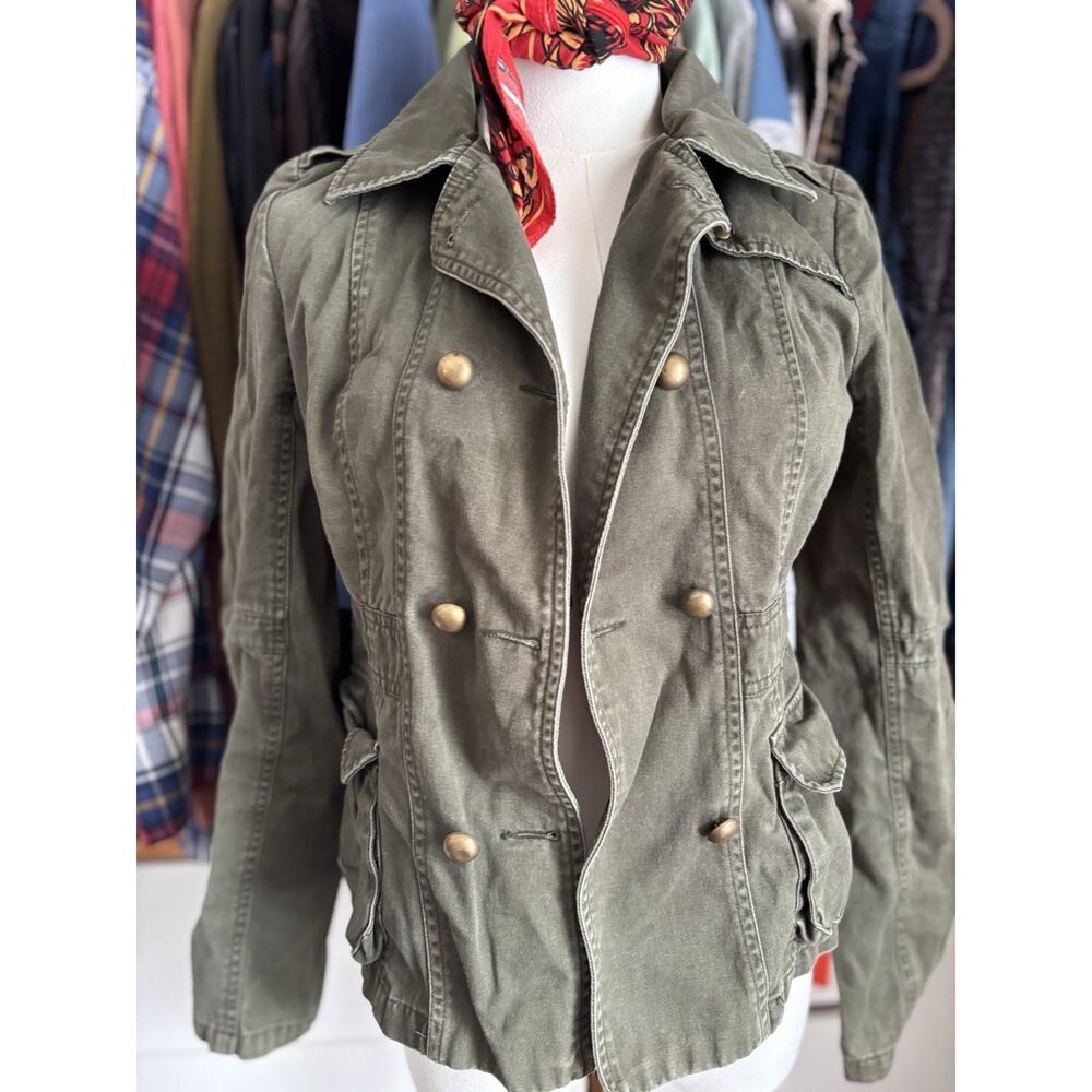 Y2K‎ VIntage Delia's Jacket Bomber Size Small Green Combat Coat - Picture 2 of 6